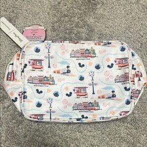 Main Street Pattern Pink Travel Cosmetic Bag Stoney Clover Lane Disney Parks